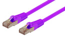 DYNAMIX 7.5m Cat6A S/FTP Purple Slimline Shielded 10G Patch Lead. 26AWG (Cat6 Augmented) 500MHz with Gold Plate Connectors. - Office Connect 2018