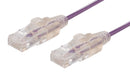 DYNAMIX 0.75m Cat6A 10G Purple Ultra-Slim Component Level UTP Patch Lead (30AWG) with RJ45 Unshielded Gold Plated Connectors. Supports PoE IEEE 802.3af (15.4W). - Office Connect 2018