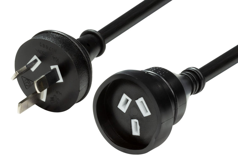 DYNAMIX 3M 240v 10A Standard Duty Power Extension Lead (3 Core 1.0mm). Black Colour - Office Connect 2018