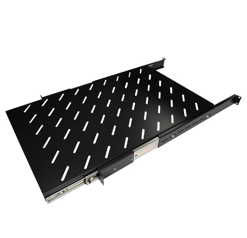 DYNAMIX Sliding Shelf 710mm Deep to fit 1000mm Deep Cabinets. Max load: 20kg, Slides out 450mm. Black Colour - Office Connect 2018