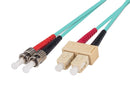 DYNAMIX 1M 50u SC/ST OM3 Fibre Lead (Duplex, Multimode) Aqua LSZH Jacket