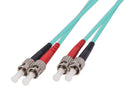 DYNAMIX 10M 50u ST/ST OM3 Fibre Lead (Duplex, Multimode) Aqua LSZH Jacket