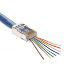 PLATINUM TOOLS Cat5e/6 Shielded EZ-RJ45 Plug with Internal Ground. Easy install RJ45 plug for Cat5e/ Cat6 shielded solid & stranded cable. One piece design. 50pc jar. - Office Connect 2018