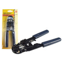 HANLONG Modular Metal Crimping Tool. Crimps 8P/8C RJ45 Plugs. Cuts & Strips Round & Flat Cable. Precise, Reliable Termination Every Time. Handle Lock for Safe & Easy Storage. Replacement Blade HT-RB08S - Office Connect 2018