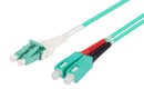 DYNAMIX 1M LC to SC OM3 Uniboot Elite Low-loss 50u 3mm Multimode Duplex Fibre Lead. Aqua LSZH Jacket - Office Connect 2018