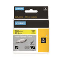 DYMO Genuine Rhino Industrial Labels- Heat Shrink Tube 9mm Black on Yellow.Made of industrial grade polyolefine and featuring a 3:1 heat shrink ratio. RoHS compliant. Temperature Rating -19C to +135C. - Office Connect 2018