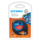 DYMO Genuine LetraTag Labeller Plastic Tape. 12mm Black on Red. For LetraTag LT-100H and LT-100T Label makers. Tear-resistant. - Office Connect 2018