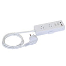 DYNAMIX 2-way Powerboard with 2x USB 2.4A Rapid Charging Ports. Includes Built-in Phone or Tablet Holder Tray. 1m Power Cable. Safety Overload Protection. For Indoor Use ONLY. - Office Connect 2018