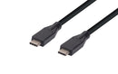 DYNAMIX 1M, USB 3.1 USB-C Male to USB-C Male Cable 5V/3A. Transfer Speed Gen2 (Up to 10Gbps). Black Colour - Office Connect 2018