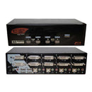 REXTRON 4 Port Dual-View DVI/USB KVM Switch with Audio. Colour Black. - Office Connect 2018
