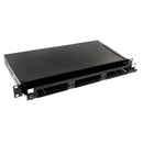 DYNAMIX 19'' 1U Fibre Patch Panel 3x Slot Ver5. Metal Sliding Drawer Black. Supplied with 2x 24 Port Splice Cassette, Cable Management Accessories & Cable Gland - Office Connect 2018