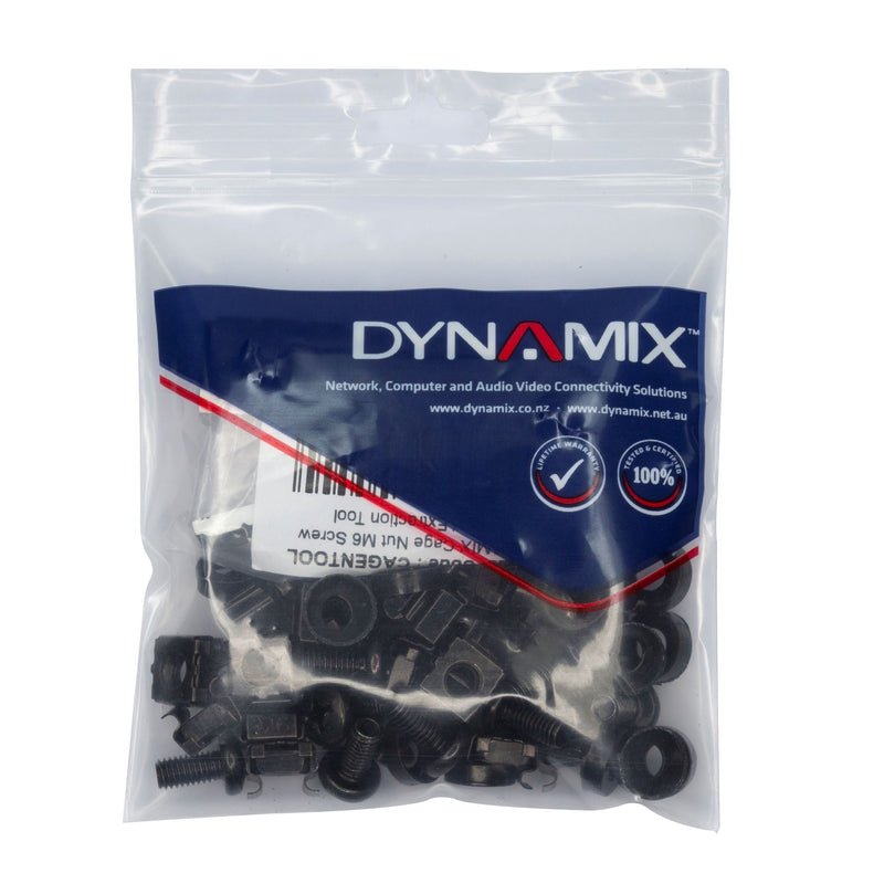 DYNAMIX 30pc Pack, 3 Piece Cage Nut, Black M6*15mm. Includes Installation Tool. - Office Connect 2018
