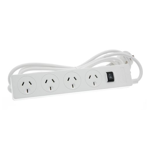 JACKSON 4-Way Powerboard with Surge & Overload Protection. 3m Power cord - Office Connect 2018