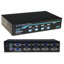 REXTRON 1-4 USB/PS2 Dual Video (VGA) KVM Switch. 4x 1.8m USB leads incl.  Black Colour. - Office Connect 2018