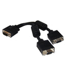 DYNAMIX 0.15m VGA Splitter Cable. (HD DB15M to 2x HD DB15F) Connect Dual VGA monitors to single VGA output. - Office Connect 2018