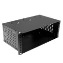 DYNAMIX 4U 300mm Deep 19'' Fully Enclosed Hinged Wall Mount Bracket. Includes Lid & Base Panels. Incorporates Side Venting & Rear Entry Plus Knock Outs on Top, Bottom & Sides. Black Colour - Office Connect 2018