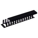 DYNAMIX 19'' 2RU Finger Cable Management Bar with protective cap. 70mm Deep. Colour Black - Office Connect 2018