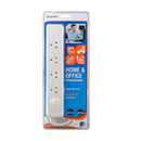 JACKSON 4-Way Surge Protected Powerboard with 1.8m Lead. On/Off Switch. Built-in Circuit Breaker. 230-240VAC. 10A. (Energy Absorption Rating 175J) - Office Connect 2018