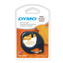 DYMO Genuine LetraTag Iron-On Labeller Tape. 19mm Black on Yellow. Solution for clothing and fabric identification. labels adhere to a variety of fabrics and textures. - Office Connect 2018