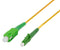 DYNAMIX 1M 9u LCAPC/SCAPC Simplex Single Mode G657A1 Bend Insensitive Fibre Lead. Yellow LSZH Jacket