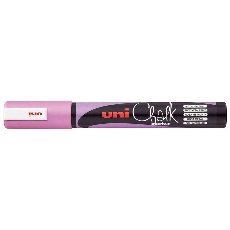 Uni Chalk Marker 1.8-2.5mm Bullet Tip Metallic Pink PWE-5M - Office Connect 2018