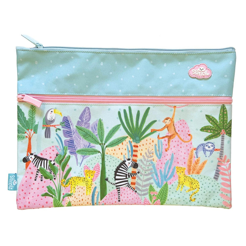 Spencil Wild Things A4 2-Zip Junior Pencil Case - Office Connect 2018