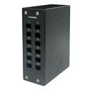 DYNAMIX 12 Port DIN Rail Fibre Enclosure LC Duplex / SC Simplex. Includes Cable Gland, DIN Rail Mounting Clip, Central Strain Relief Anchor, 1x Splice Holder 12 Positions. Dims 55x160x124mm - Office Connect 2018