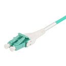 DYNAMIX 2M LC to LC OM3 Uniboot Elite Low-loss 50u 3mm Multimode Duplex Fibre Lead. Aqua LSZH Jacket - Office Connect 2018