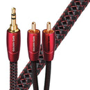 AUDIOQUEST Golden Gate 16M 3.5mm to 2 RCA. Solid perf surface copper Gold Plated/cold welded termination Foamed-Polyethylene dielectric Metal layer noise dissipation Jacket - red - black braid - Office Connect 2018