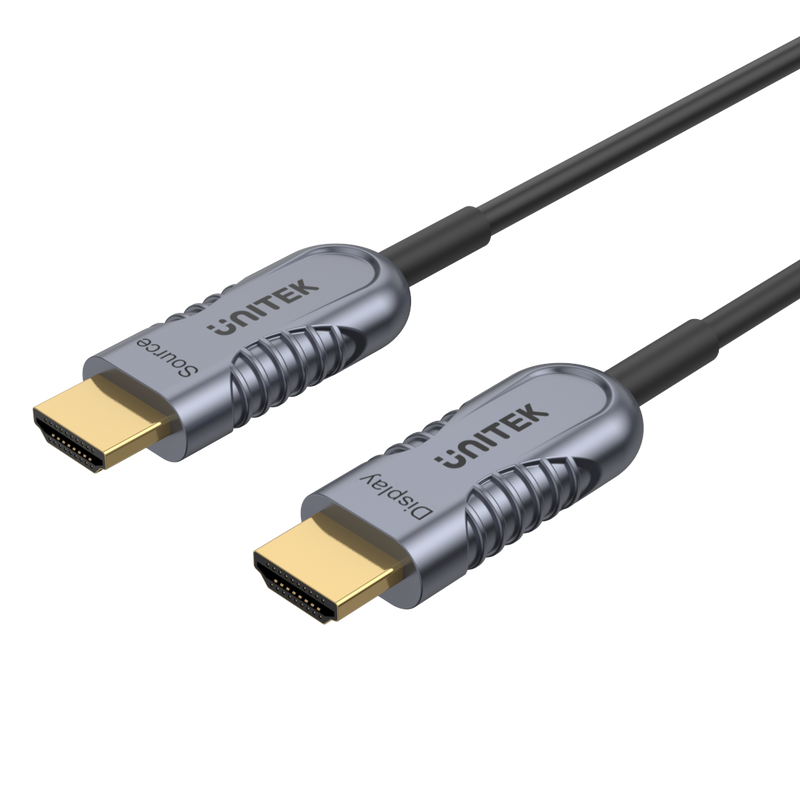 UNITEK 15M Ultrapro HDMI2.1 Active Optical Cable. Color: Space Grey + Black.