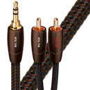 AUDIOQUEST Big Sur 3M 3.5mm to 2 RCA. Solid perf surface Copper plus. Gold Plated/cold welded termination. Foamed-Polyethylene dielectric. Metal layer noise dissi pation. Jacket- brown - black braid - Office Connect 2018