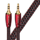 AUDIOQUEST Golden Gate .6M 3.5mm M- 3.5mm M. Solid perf surface Copper. Gold Plated/cold welded termination Foamed-Polyethylene dielectric Metal layer noise dissipation Jacket - red - black braid - Office Connect 2018