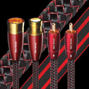 AUDIOQUEST Red River 3M  2 to 2 RCA male. Solid perf surface copper Triple balanced. Hard-cell foam dielectric. Cold-welded,gold plated termination Jacket - red - black braid - Office Connect 2018