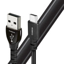 AUDIOQUEST Carbon 1.5M USB-C to USB-A. 5% silver. Hard-cell foam dielectric. Semi-solid concentric. Jacket - grey / black braid.  7-10 Day Lead Time - Office Connect 2018