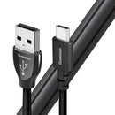 AUDIOQUEST Diamond 1.5M USB-A to USB-C. 100% perfect-surface silver (PSS) solid, hard-cell foam dielectric. 72v DBS. Jacket - black PVC with silver stripes. 7-10 Day Lead Time - Office Connect 2018