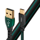 AUDIOQUEST Forest .75M USB-A to USB-C. O.5% silver. Hard-cell foam. Metal-layer noise dissipation Jacket - black PVC with green stripes. 7-10 Day Lead Time - Office Connect 2018