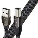 AUDIOQUEST Carbon 3.0M USB A to B 5% silver, solid. Hard-cell foam. Jacket - grey - black braid.  7-10 Day Lead Time - Office Connect 2018