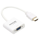 PROMATE HDMI (Male) to VGA (Female) Display Adaptor Kit. Supports up to 1920x1080@60Hz. Gold-Plated HDMI Connector. Supports both Windows & Mac. White Colour. - Office Connect 2018