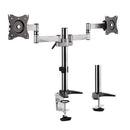 BRATECK 13"-27" Dual Monitor Desk Mount. Max load 8kg per arm. Extend, Tilt and Swivel. Max Arm Extension - 792mm. VESA 75x75 & 100x100. Colour  Slate Black & Metallic Grey. - Office Connect 2018