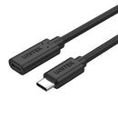 UNITEK 0.5m USB 3.1 USB-C Male to USB-C Female Extension Cable. Supports Data Transfer Speed up to 10Gbps. Reversible USB-C Connector. Supports Power Deliver, Sync & Charge. Black Colour.