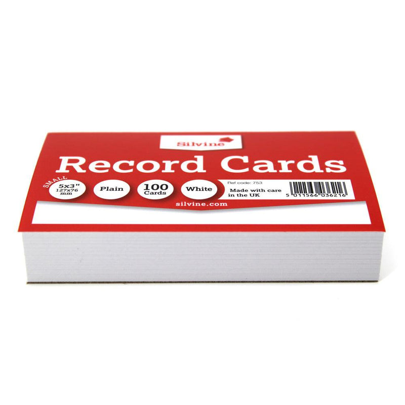 Silvine Record Cards 5x3 Plain - Office Connect 2018