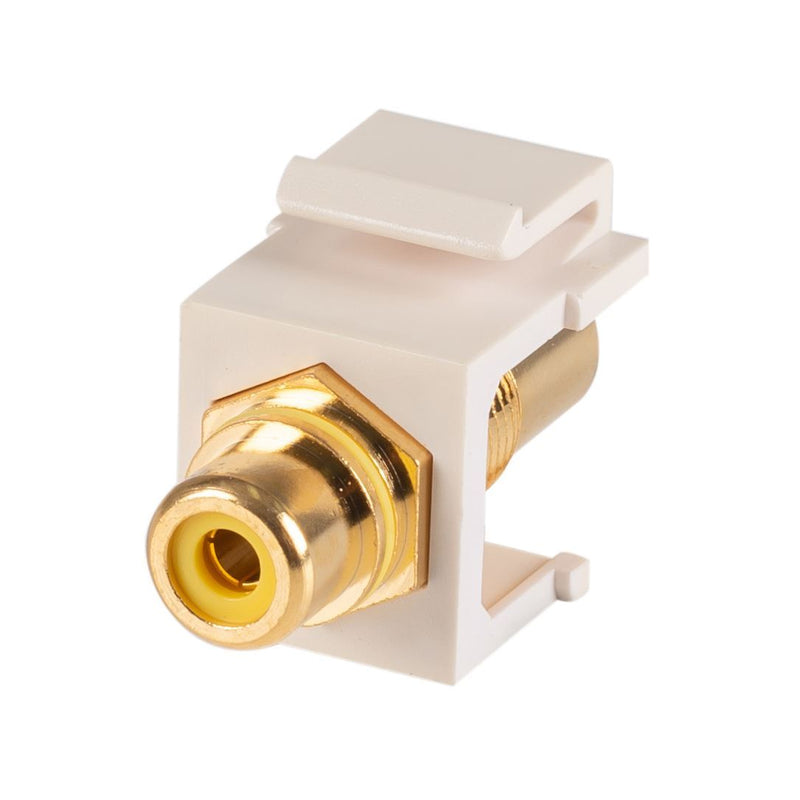 DYNAMIX Yellow RCA to RCA Keystone Adapter. Gold Plated