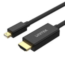 UNITEK 2M Mini DisplayPort to HDMI 1.4 Cable. Supports 4K@30Hz, HDR, HDCP2.0, 3D & 7.1 Surround Sound. For Surface Pro & iMac with Mini DP & More. 24K Gold-plated Connectors. Black - Office Connect 2018