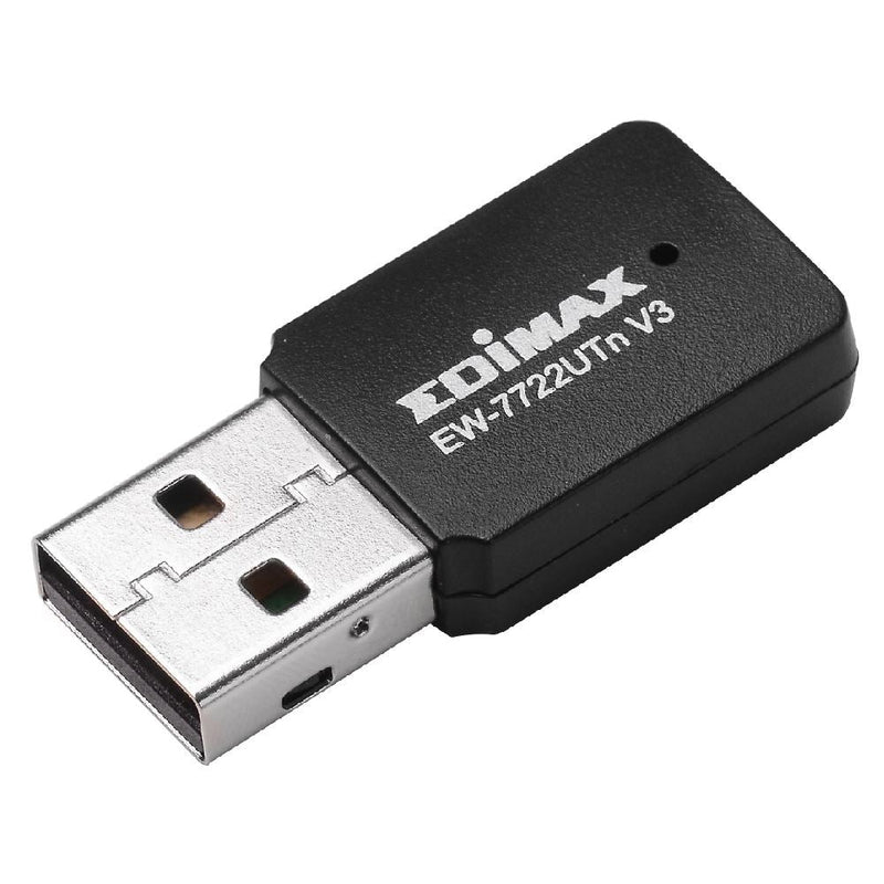 EDIMAX N300 Wi-Fi 4 Mini USB-A Wireless Adapter. Up to 300Mbps With Wireless 802.11b/g/n. WPS button. Link/Activity LED. Supports 802.11e WMM Wireless QoS