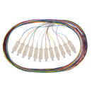 DYNAMIX 2M SC Pigtail OM3 12x Pack Colour Coded, 900um Multimode Fibre, Tight Buffer LSZH Jacket - Office Connect 2018