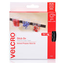 VELCRO Brand 25mm x 2.5m Stick on Hook & Loop Roll/Tape. Designed for Hanging & Attaching Items at Home Or Work. Cut to Size. Holds up to 1kg. Black Colour. - Office Connect 2018