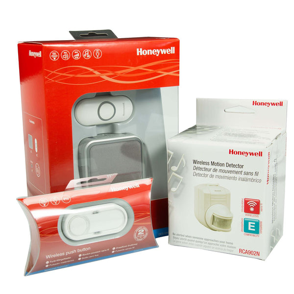 HONEYWELL Wireless Series 5 Plugin Doorbell with Nightlight. Includes 2x Wireless Push Buttons (HONDCP511GA) & 1x Motion Detector (HONRCA902A). 6x Selectable Colours - Office Connect 2018