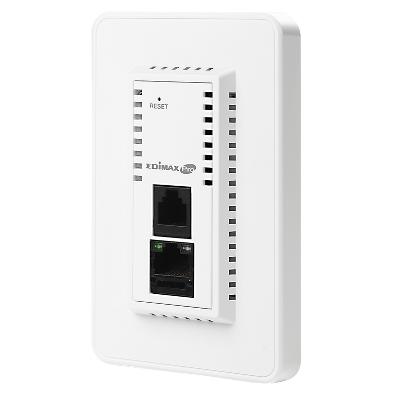 EDIMAX AC1200 In-Wall Dual-Band PoE Access Point. 802.11ac High speed dual-band. In-wall design with easy install kit. High-density BYOE usage. Seamless mobility.