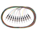 DYNAMIX 2M ST Pigtail OM3 12x Pack Colour Coded, 900um Multimode Fibre, Tight Buffer LSZH Jacket - Office Connect 2018