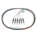 DYNAMIX 2M ST Pigtail OM3 6x Pack Colour Coded, 900um Multimode Fibre, Tight Buffer LSZH Jacket - Office Connect 2018